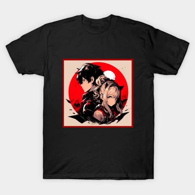 Cute couple, anime characters T-Shirt by Fyllewy